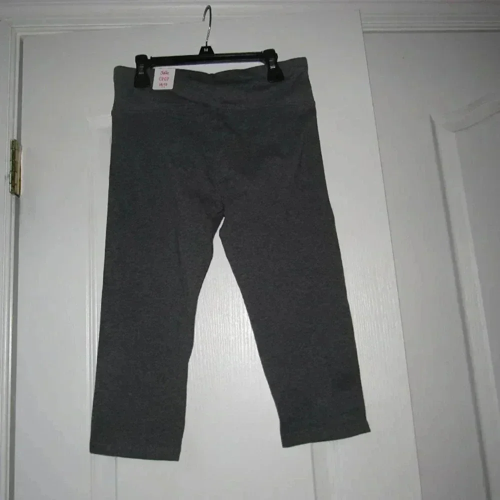 NWT JUSTICE Crop Gray Pull-On Pants Kids Size 10/12 Plus